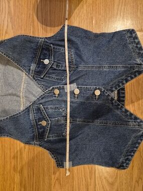 Classic Denim Vest - Dark Blue Women's Top